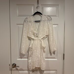 HALARA White Eyelet Swim Coverup